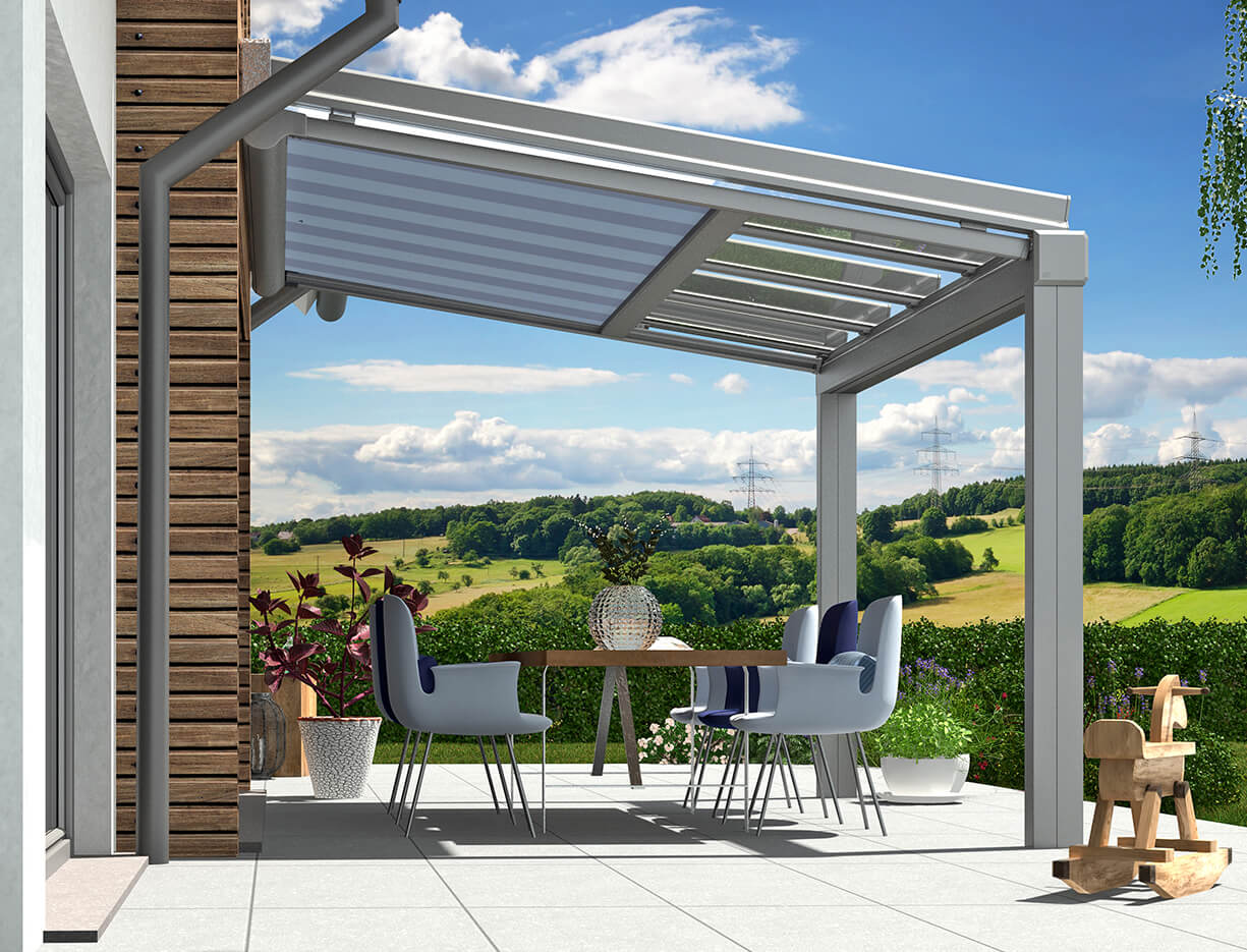 Modernes T100/T150 Terrassendach für Terrasse und Garten