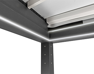 Pergolamarkise QUBE Arc - LED-Spots