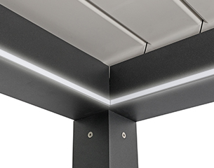 Pergolamarkise QUBE Lamella - LED-Spots