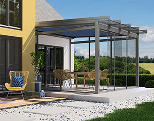 Modularer Aufbau des Erhardt Terrassendach